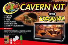 Zoo Med Cavern Kit with 12lbs of Excavator Bedding