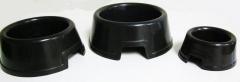 Small Black Round Water Bowls with Hide