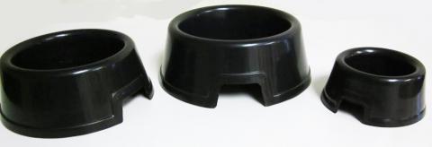 Medium Black Round Water Bowls with Hide