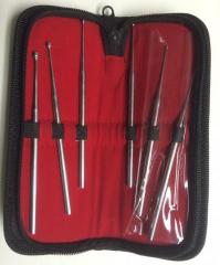 6 Piece Ball Tipped Sexing Probes in leather case