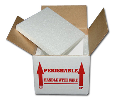 7 x 7 x 6" Styrofoam Lined Shipping Boxes