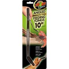 Zoo Med Angled Stainless Steel Feeding Tongs - 10"