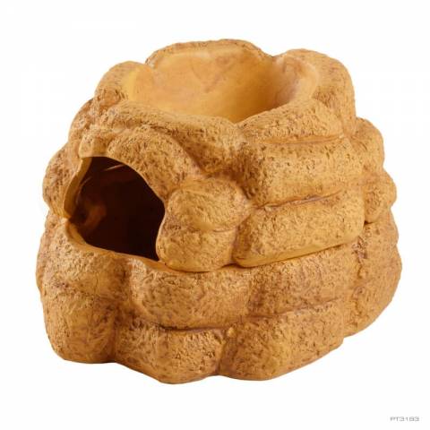 Exo Terra Big Rock Moisture Retaining Ceramic Cave with lid Medium