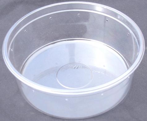 Nuconic 38 ounce 6.75" clear deli cup (pre-punched)