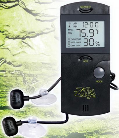 Zilla Digital Thermometer / Hygrometer with probe